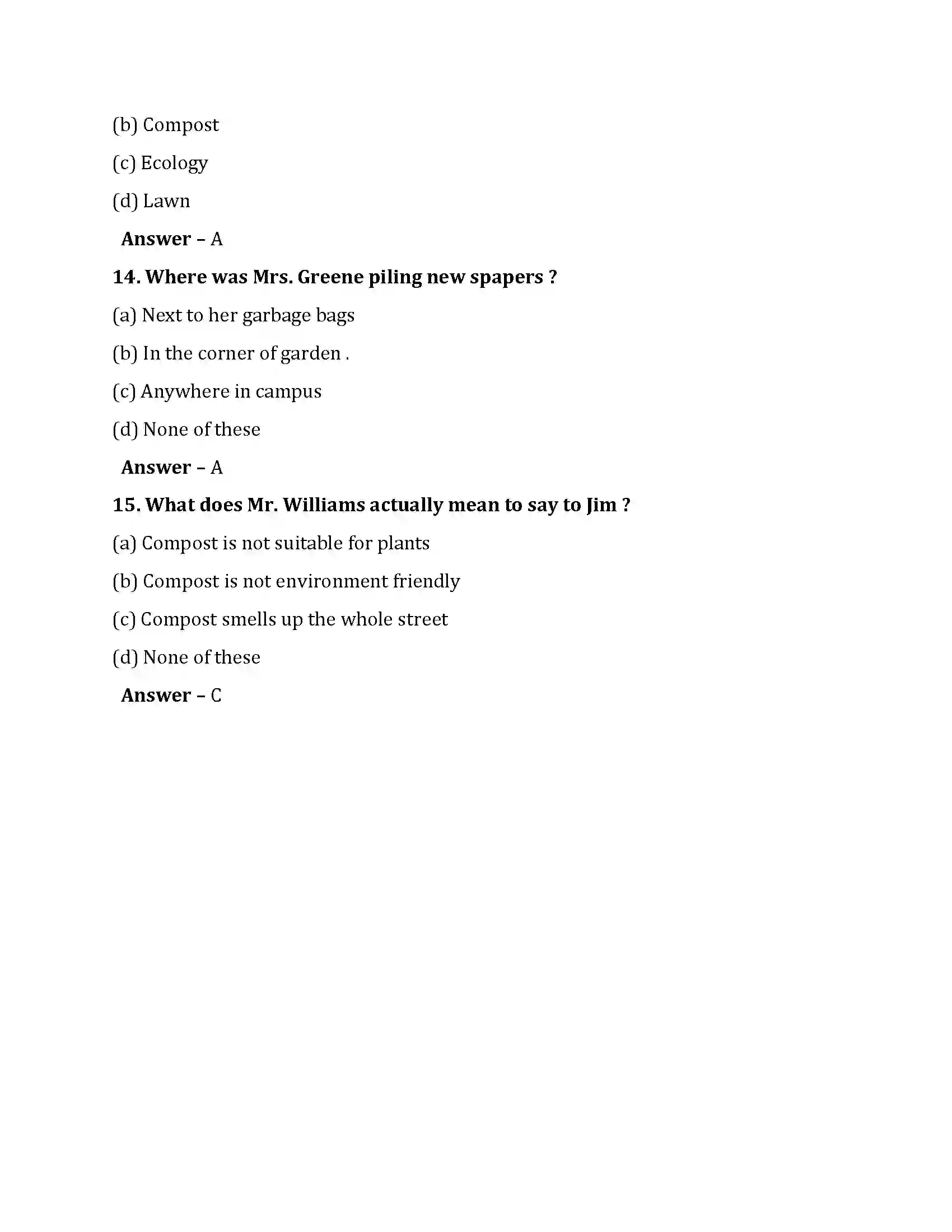 Bihar Board Class 10th Me And The Ecology Bit Me And The Ecology Bit  Objective Objective Question 4