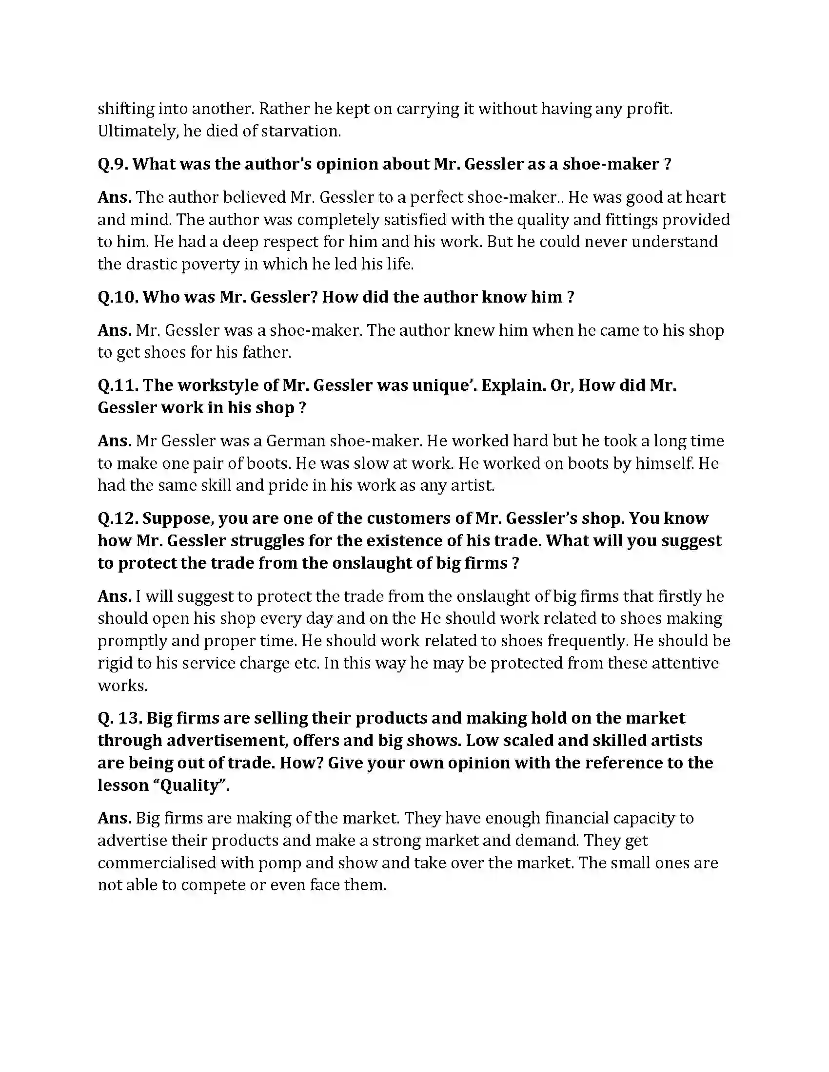 Bihar Board Class 10th Quality Quality  Subjective Objective Question 2