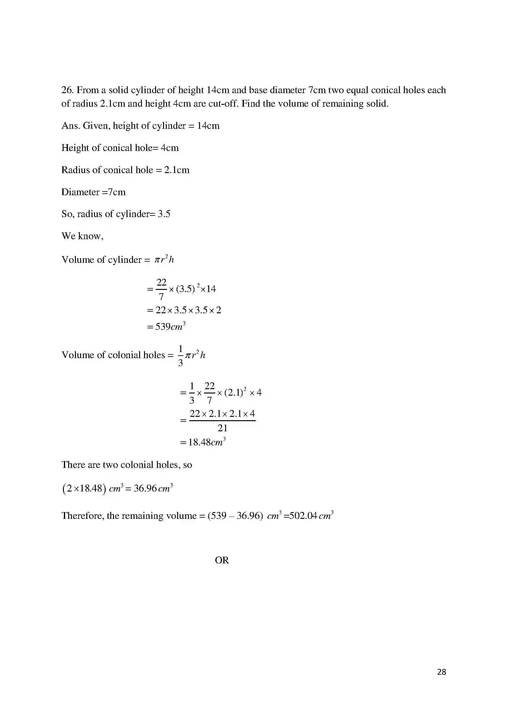 Bihar Board Class 10th 2018 Mathematics  2018 Previous Year Paper 28