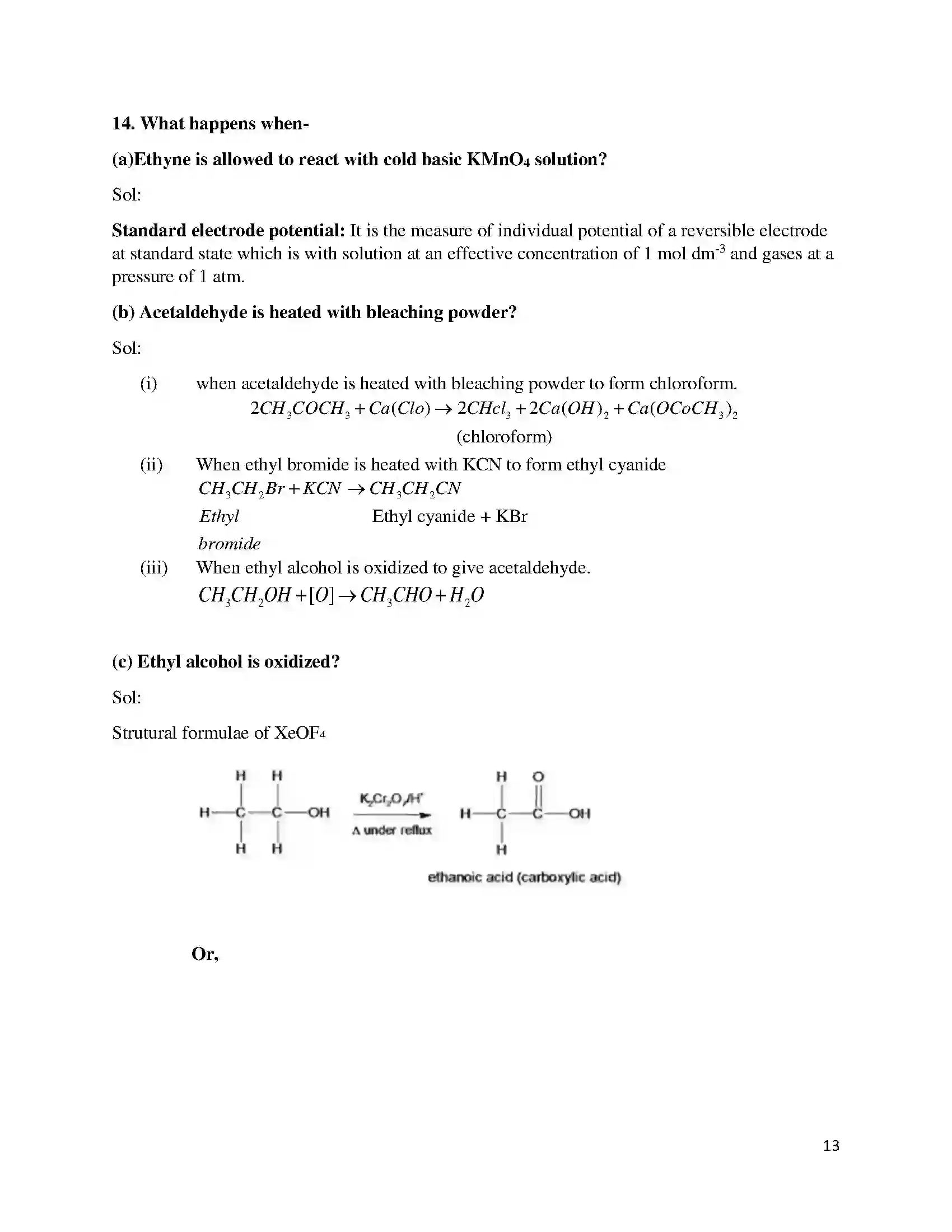 Bihar Board Class 12th 2016 Chemistry  2016 Previous Year Paper 13