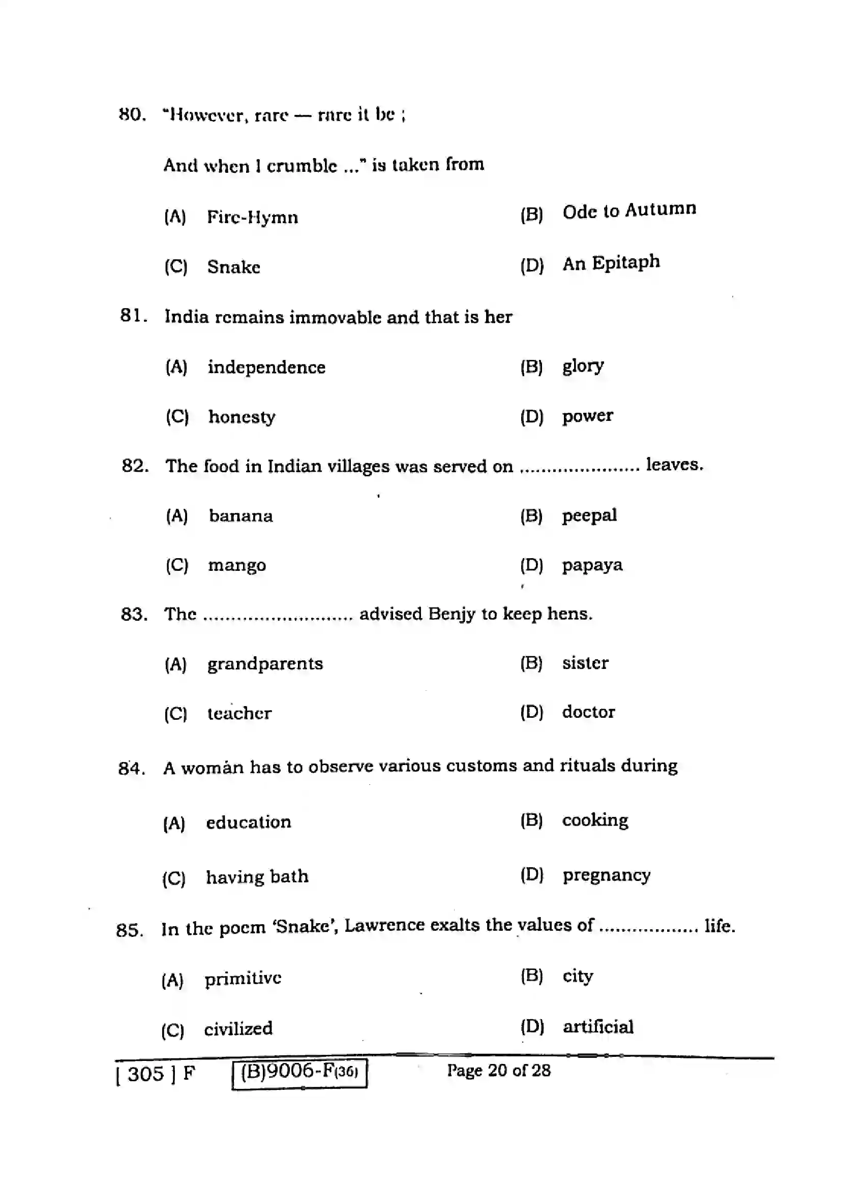 Bihar Board Class 12th 2021 English Compulsory  305F  2021 Previous Year Paper 19