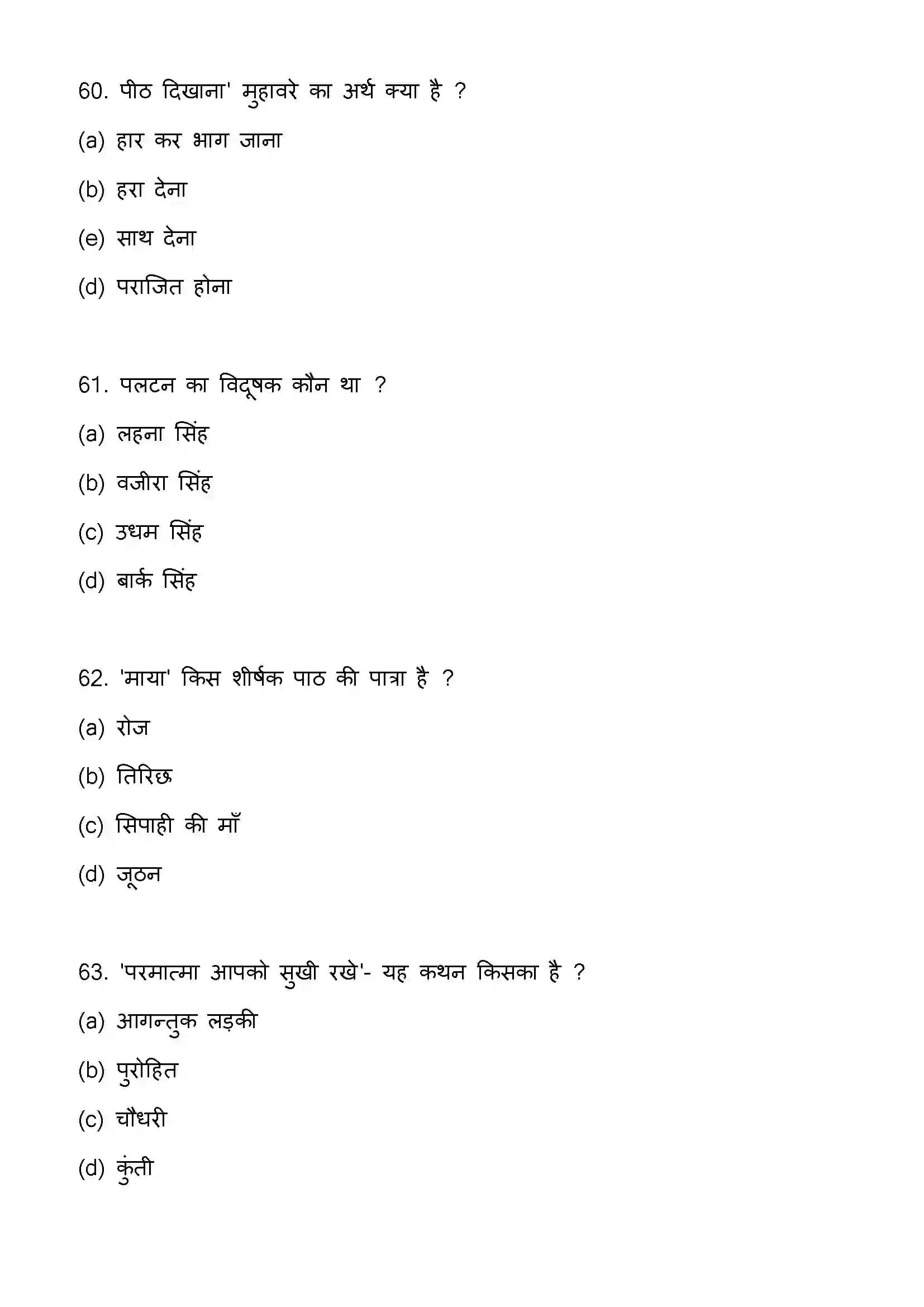 Bihar Board Class 12th 2023 Hindi Previous Year Paper 17