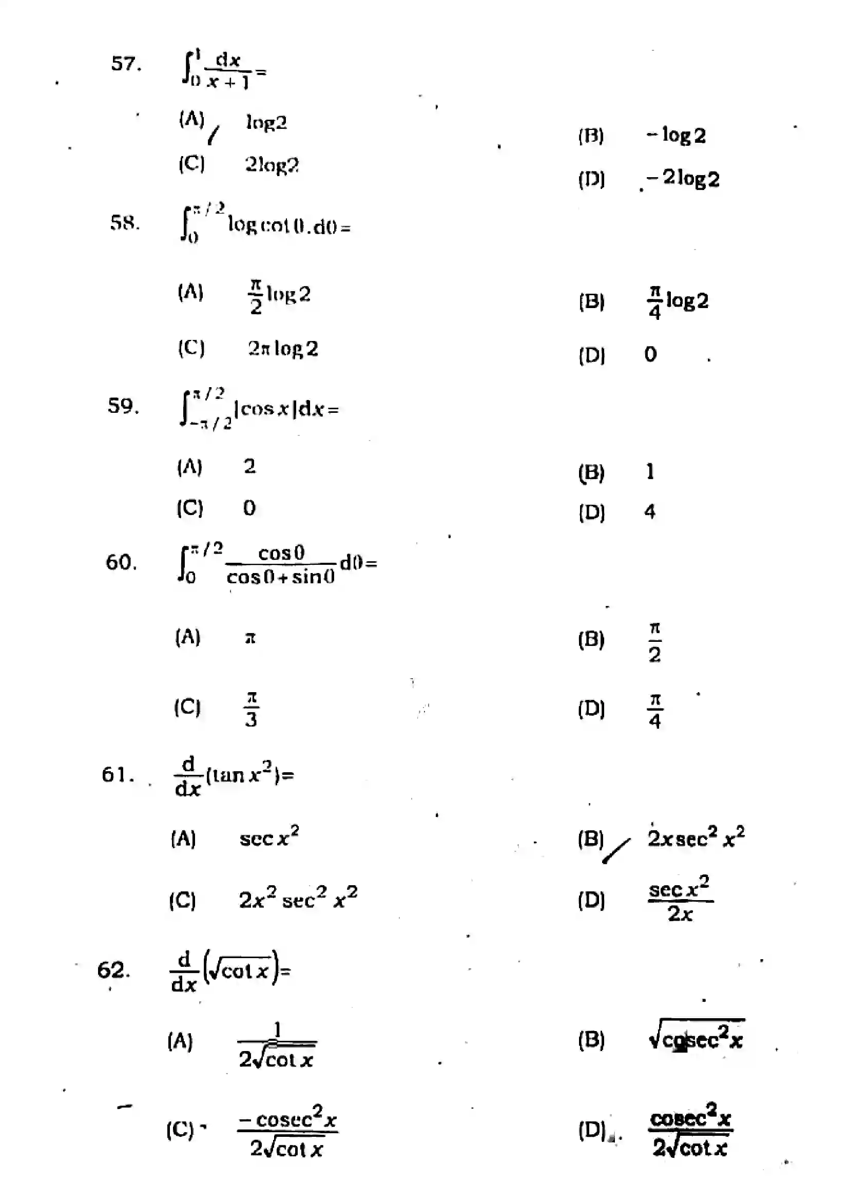 Bihar Board Class 12th 2021 Mathematics  121327I  2021 Previous Year Paper 16