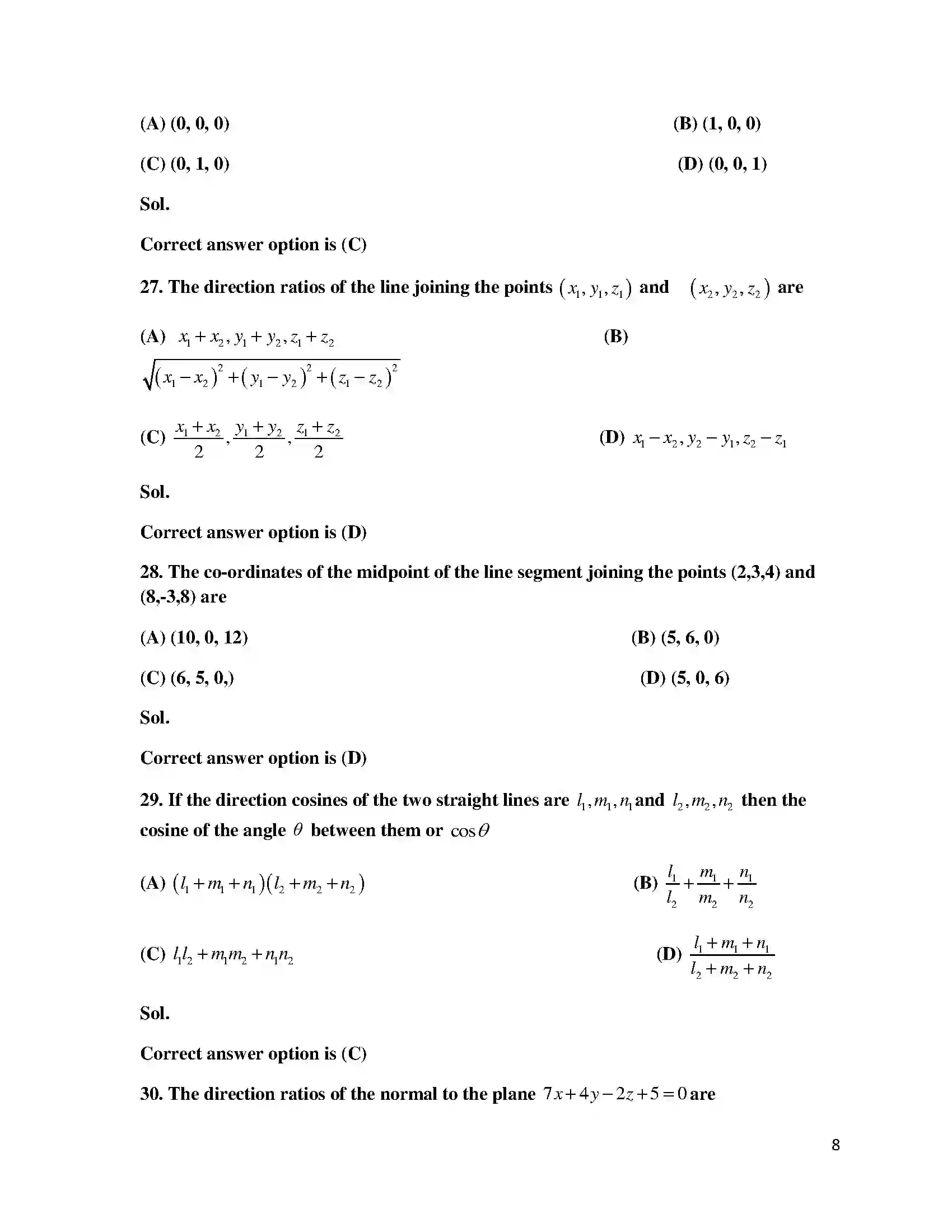 Bihar Board Class 12th 2015 Mathematics  2015 Previous Year Paper 8