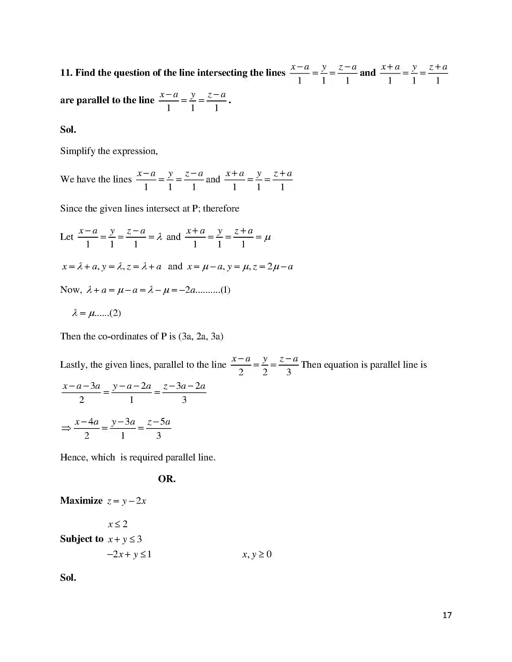 Bihar Board Class 12th 2017 Mathematics  2017 Previous Year Paper 17