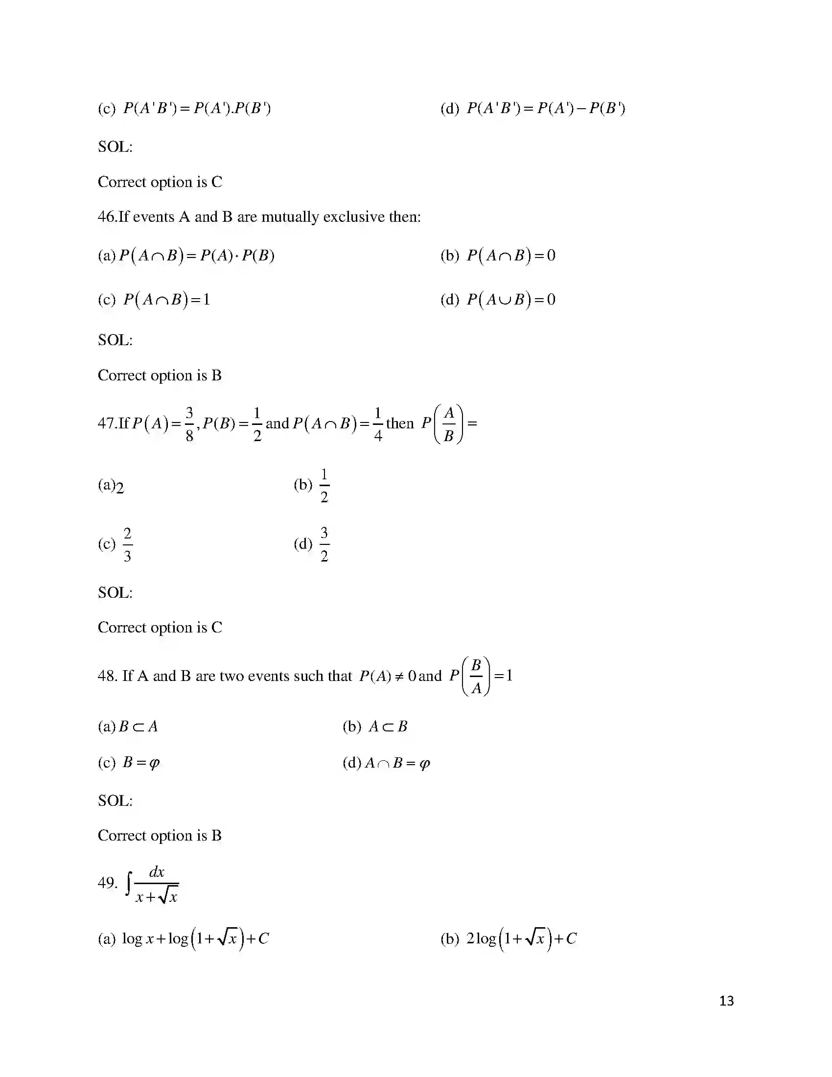 Bihar Board Class 12th 2018 Mathematics  2018 Previous Year Paper 13