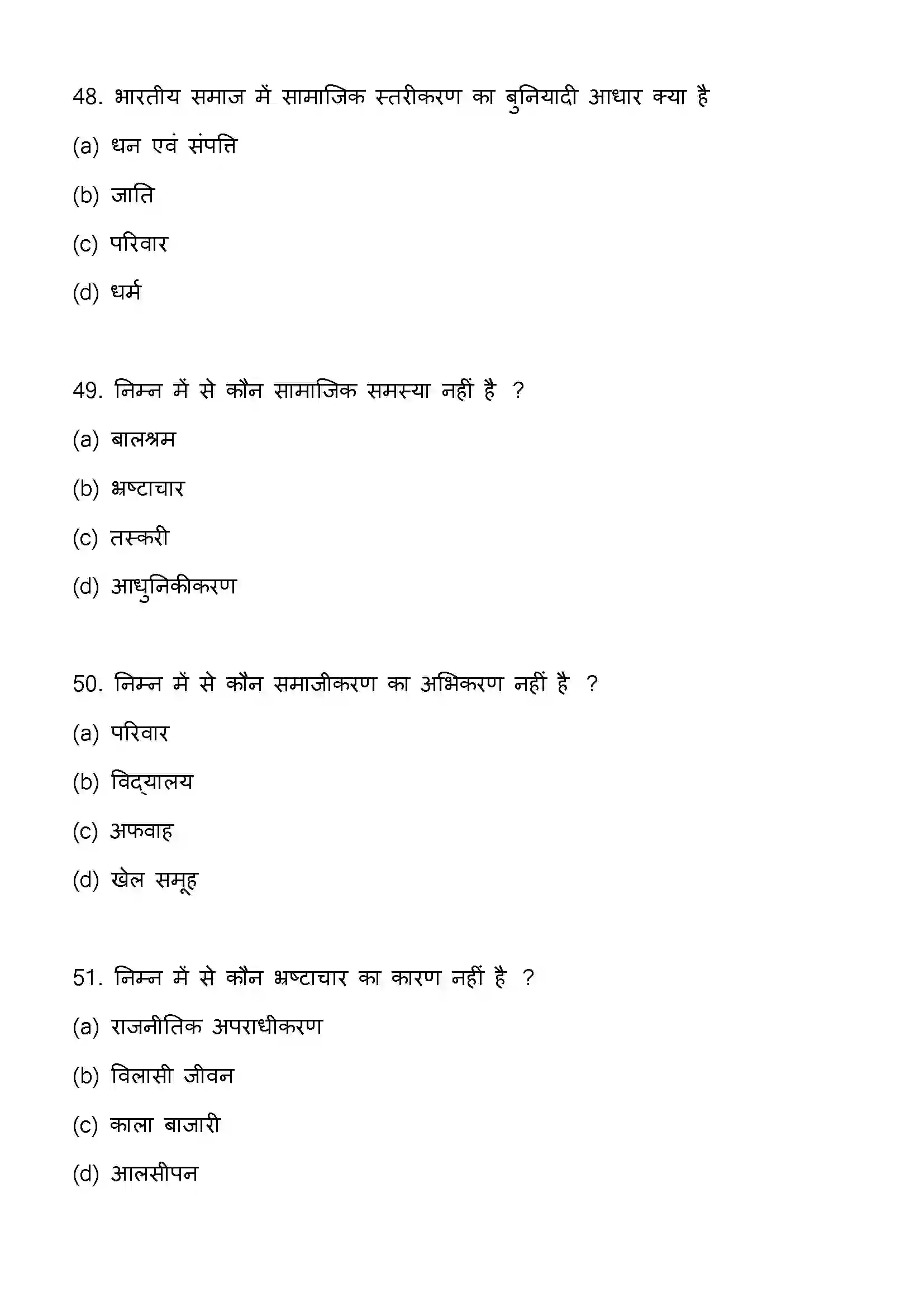 Bihar Board Class 12th 2023 Sociology Previous Year Paper 14
