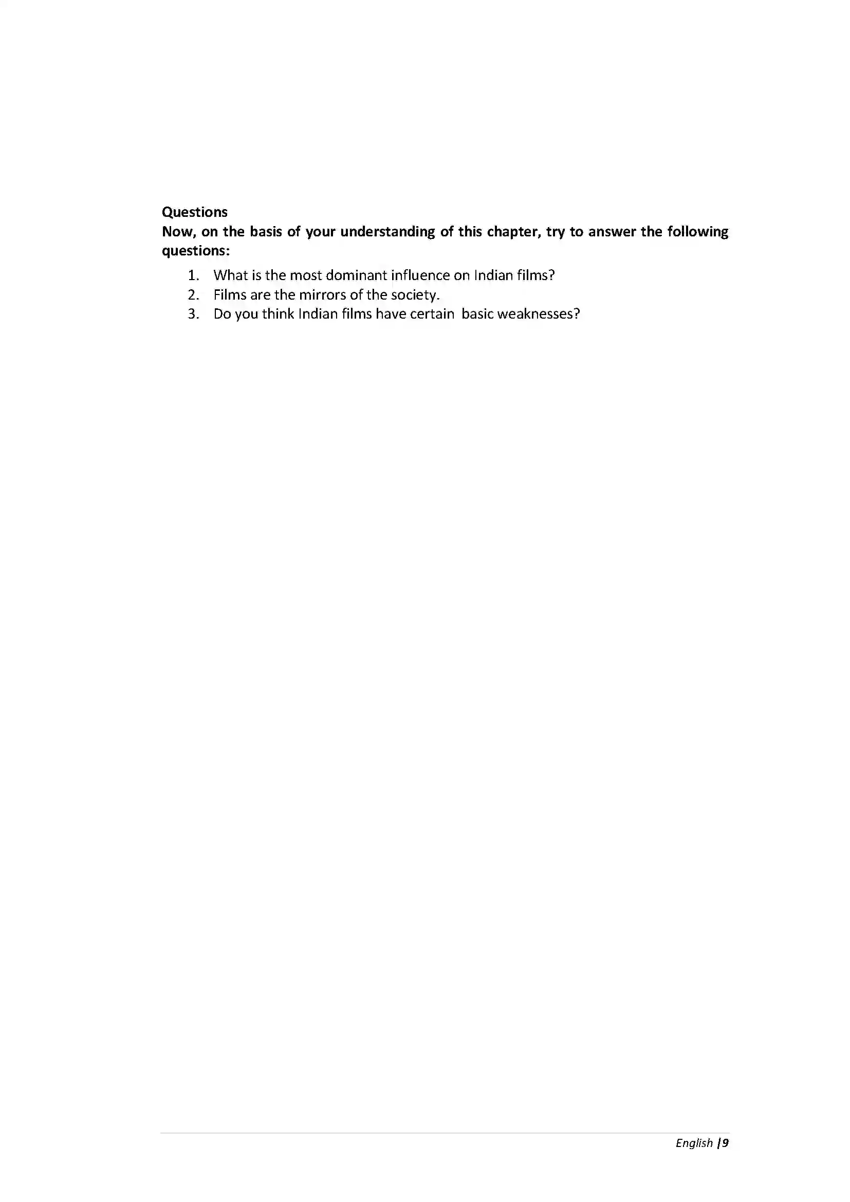 Bihar Board Class 10th English What is wrong with Indian Films  Chapter Revision Note 2