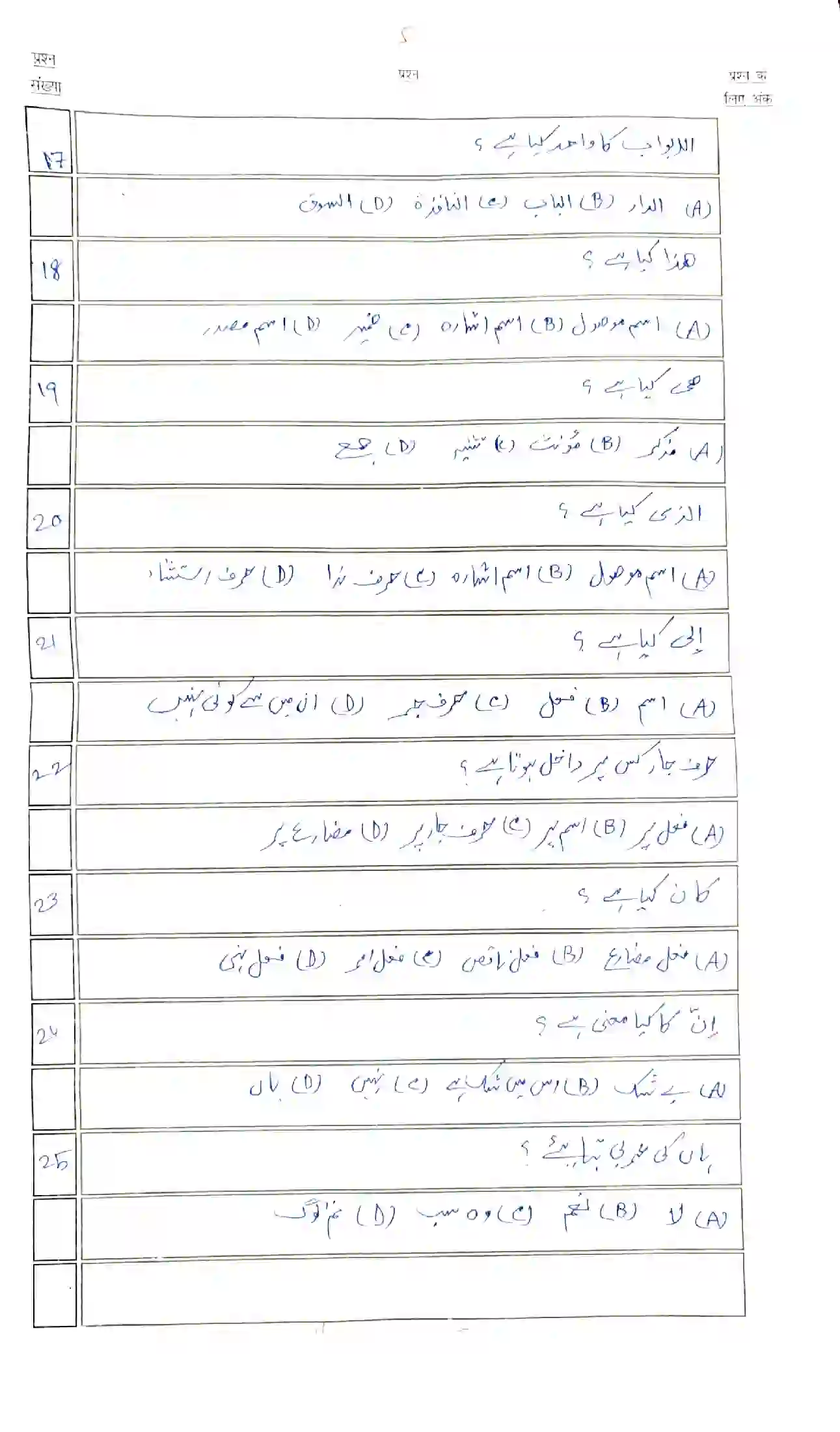 Bihar Board Class 10th 2023 Arabic (123) Sample Paper 5