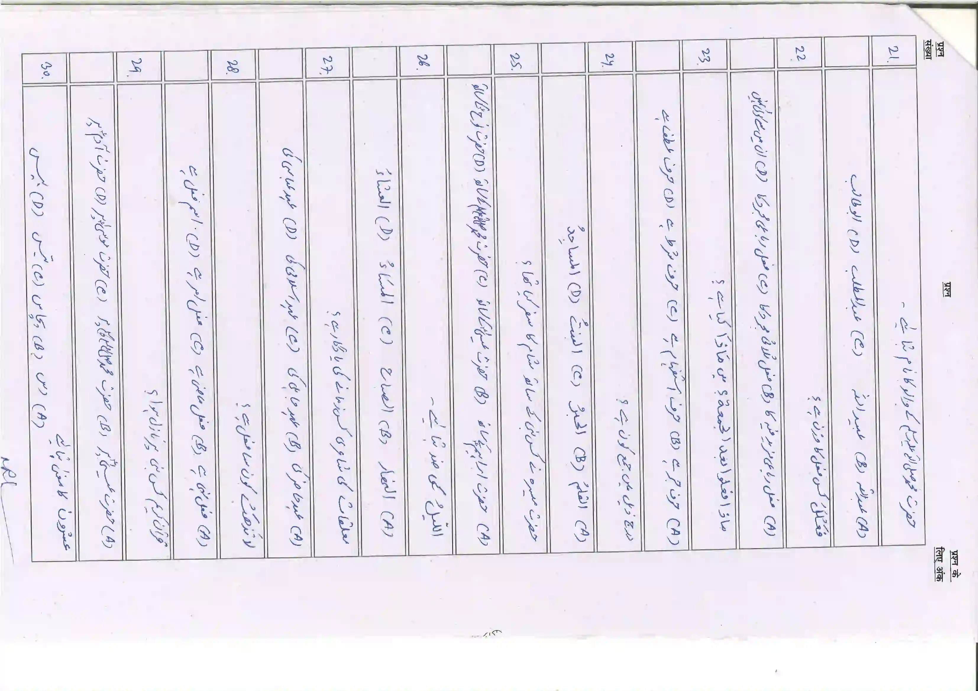 Bihar Board Class 10th 2025 Arabic (123) Sample Paper 5