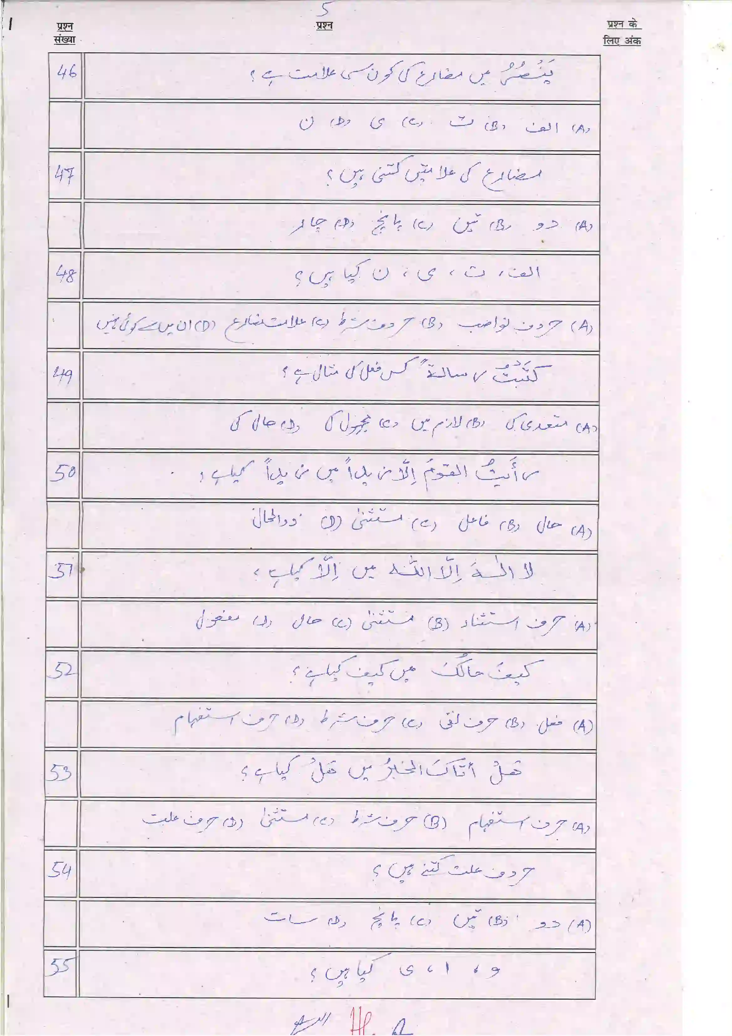 Bihar Board Class 10th 2024 Arabic (Opt) Sample Paper 8