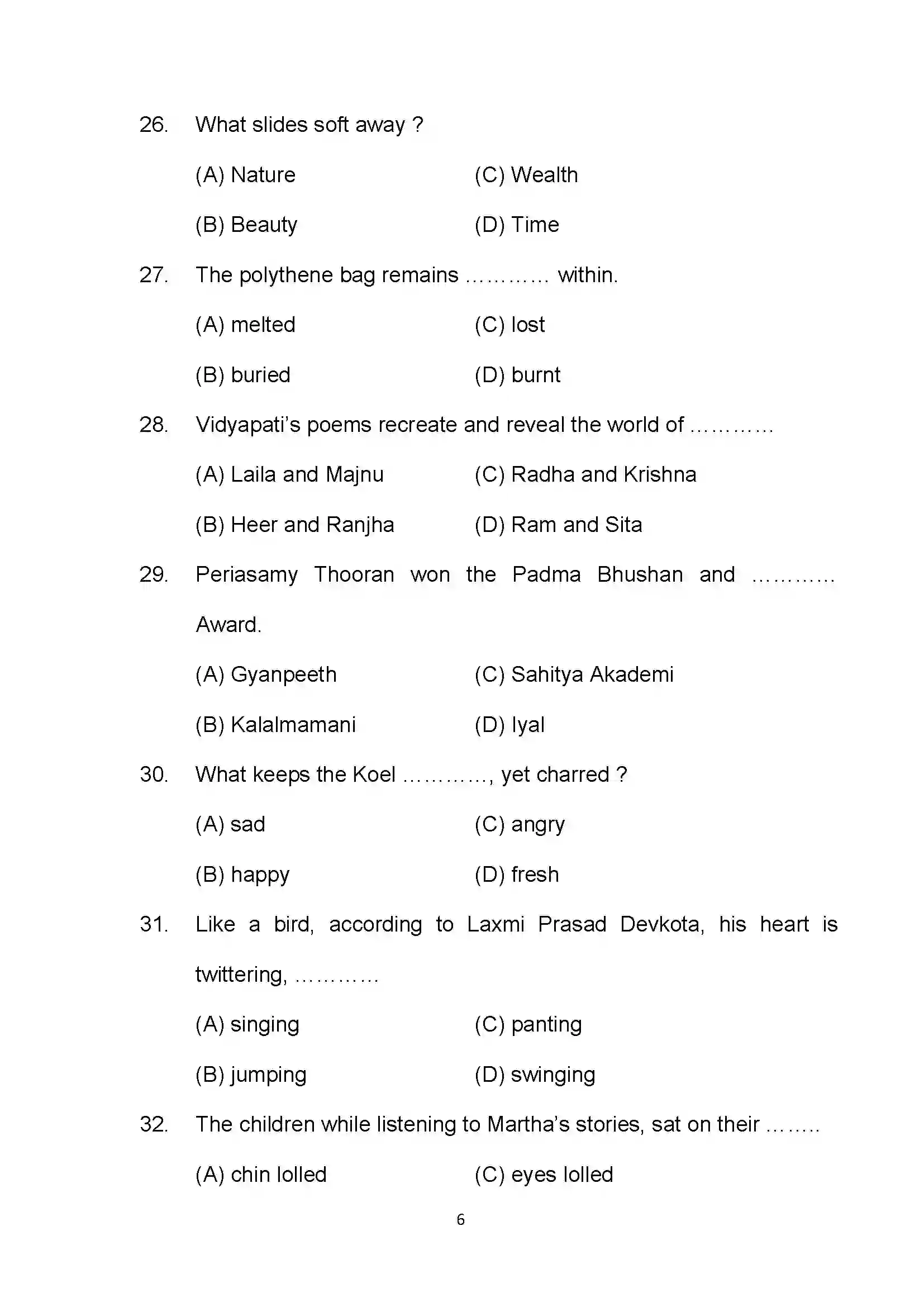 Bihar Board Class 10th 2022 English Sample Paper 6