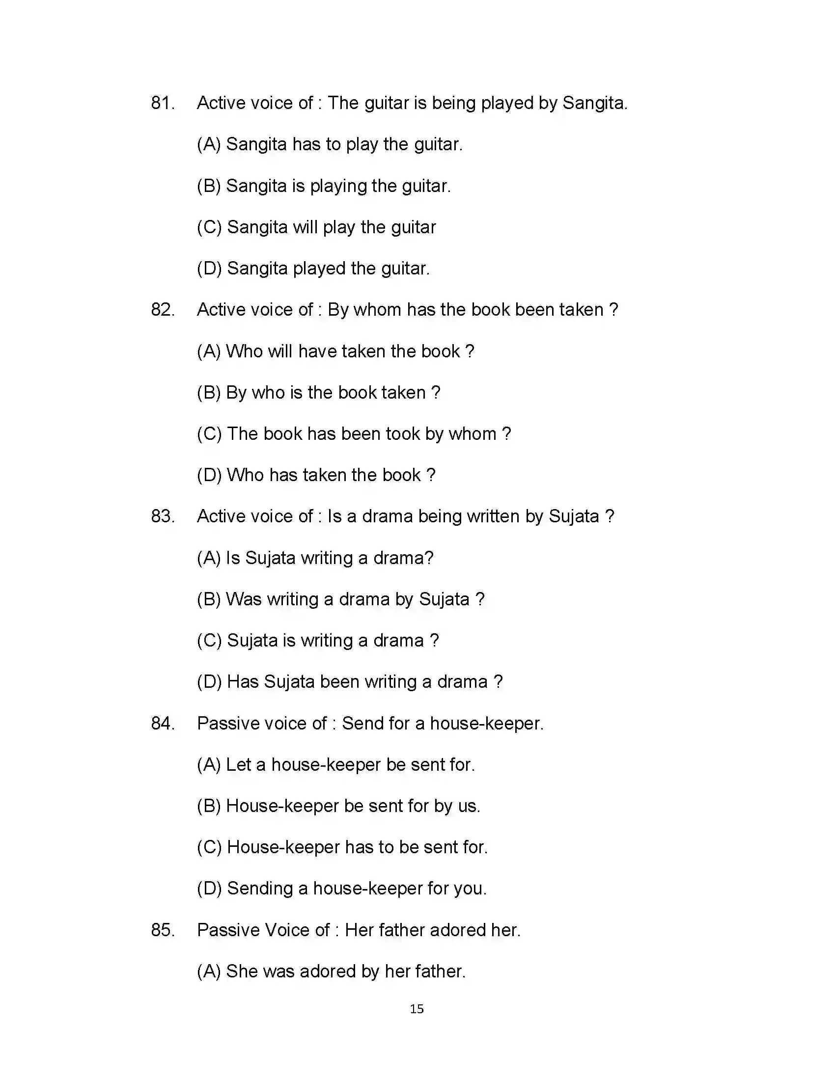 Bihar Board Class 10th 2024 English Sample Paper 15