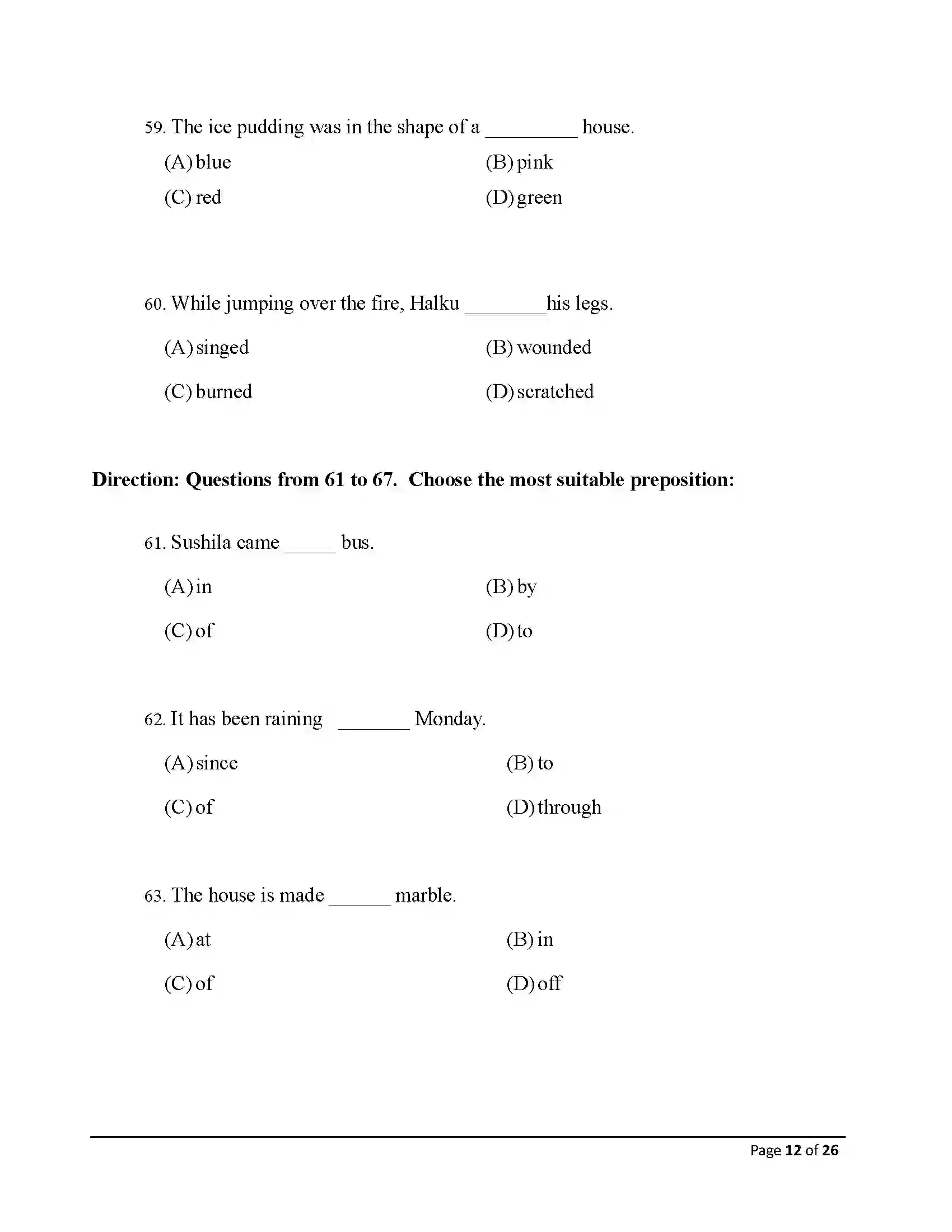 Bihar Board Class 10th 2026 English Sample Paper 12