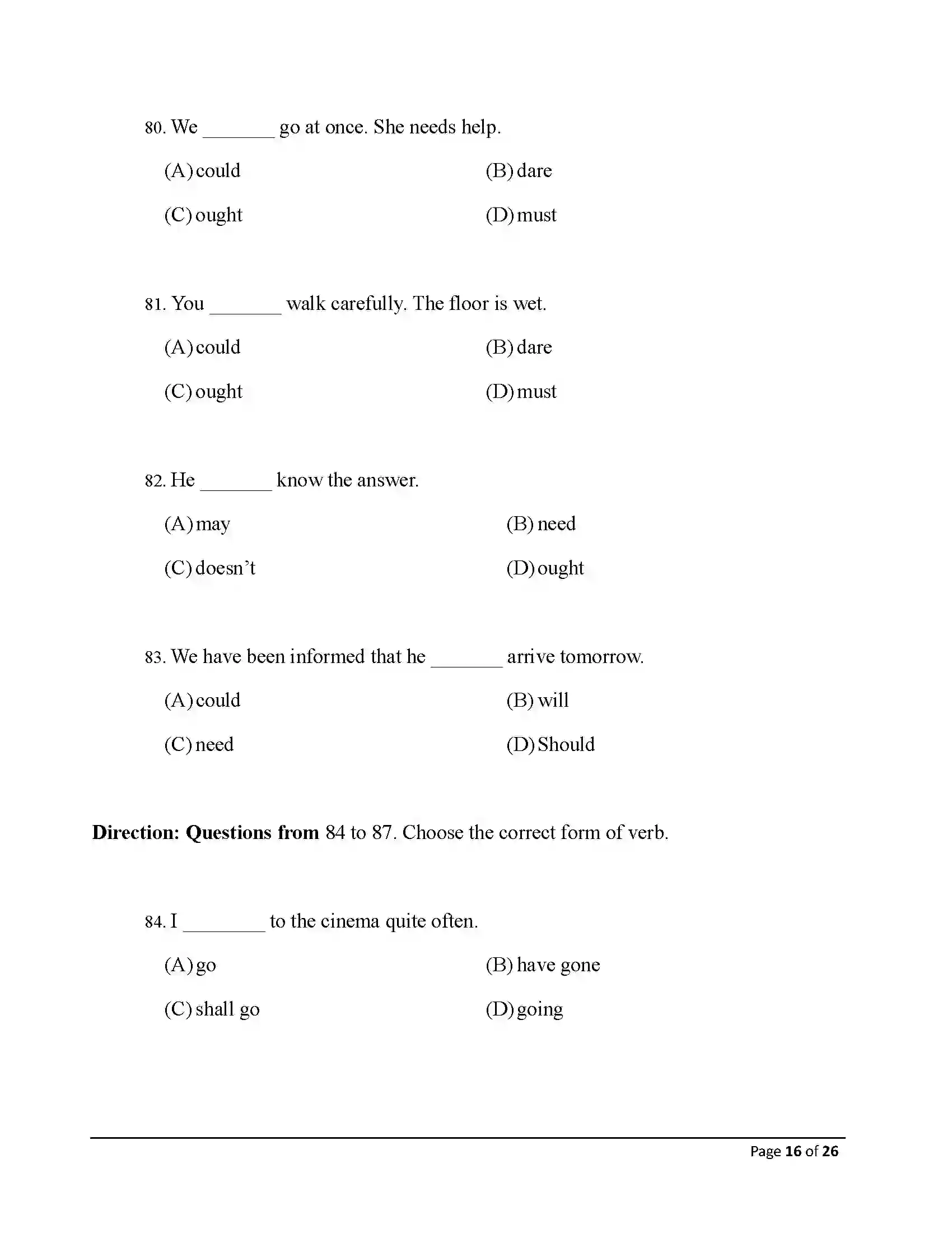 Bihar Board Class 10th 2026 English Sample Paper 16