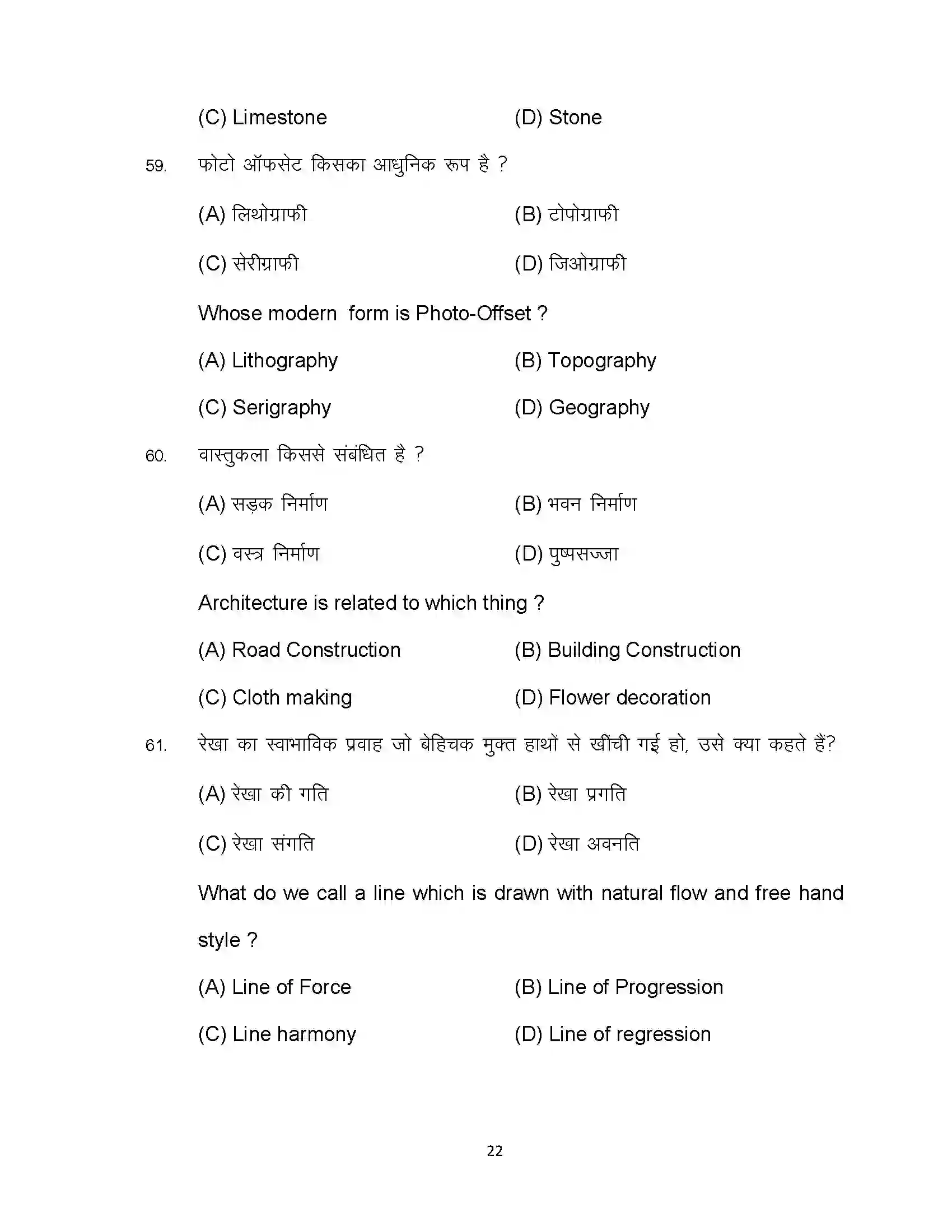 Bihar Board Class 10th 2023 Fine Art Sample Paper 22