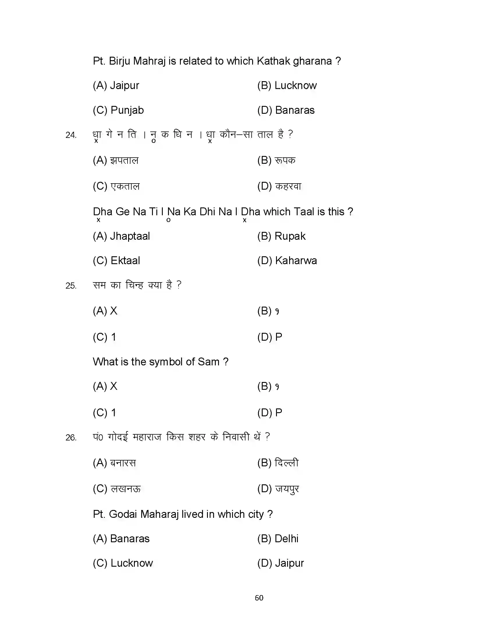 Bihar Board Class 10th 2023 Music Sample Paper 60
