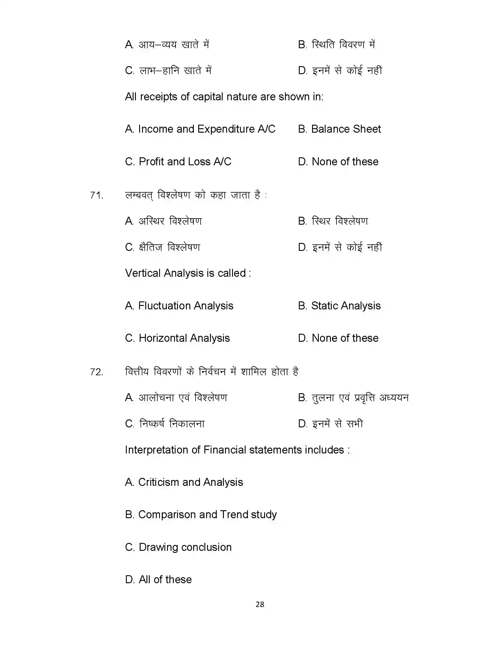 Bihar Board Class 12th 2021 Accountancy Sample Paper 28