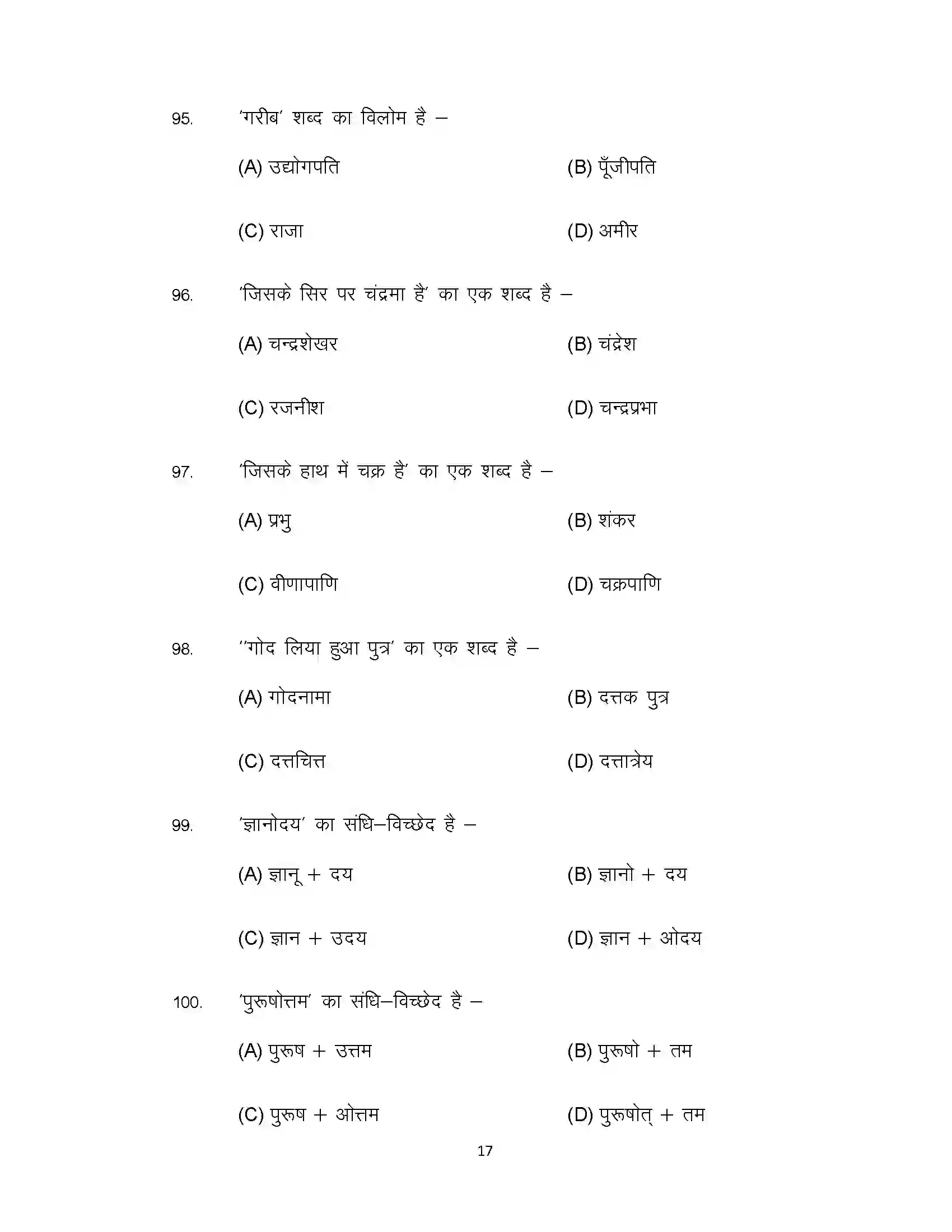 Bihar Board Class 12th 2021 Hindi Sample Paper 17