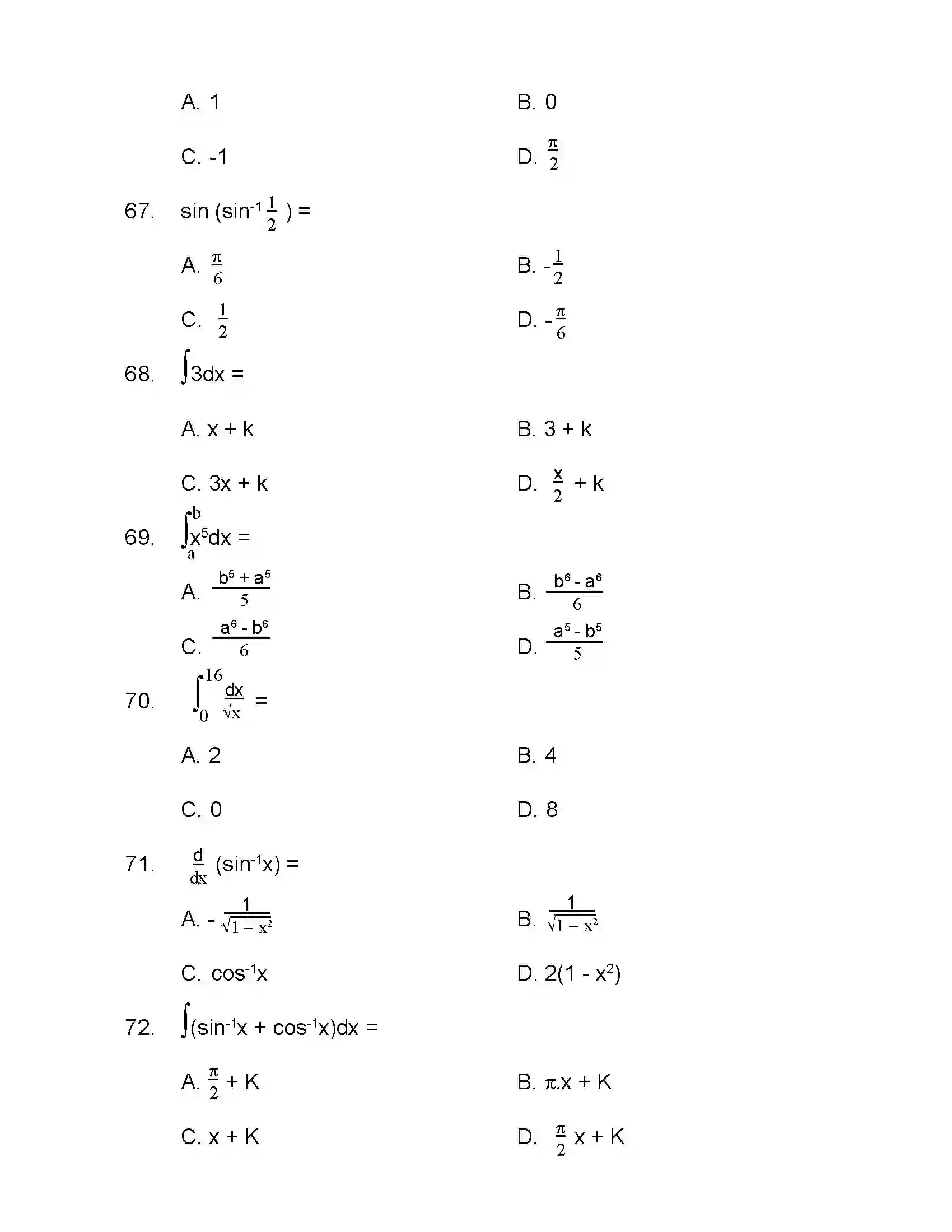 Bihar Board Class 12th 2021 Maths Sample Paper 18