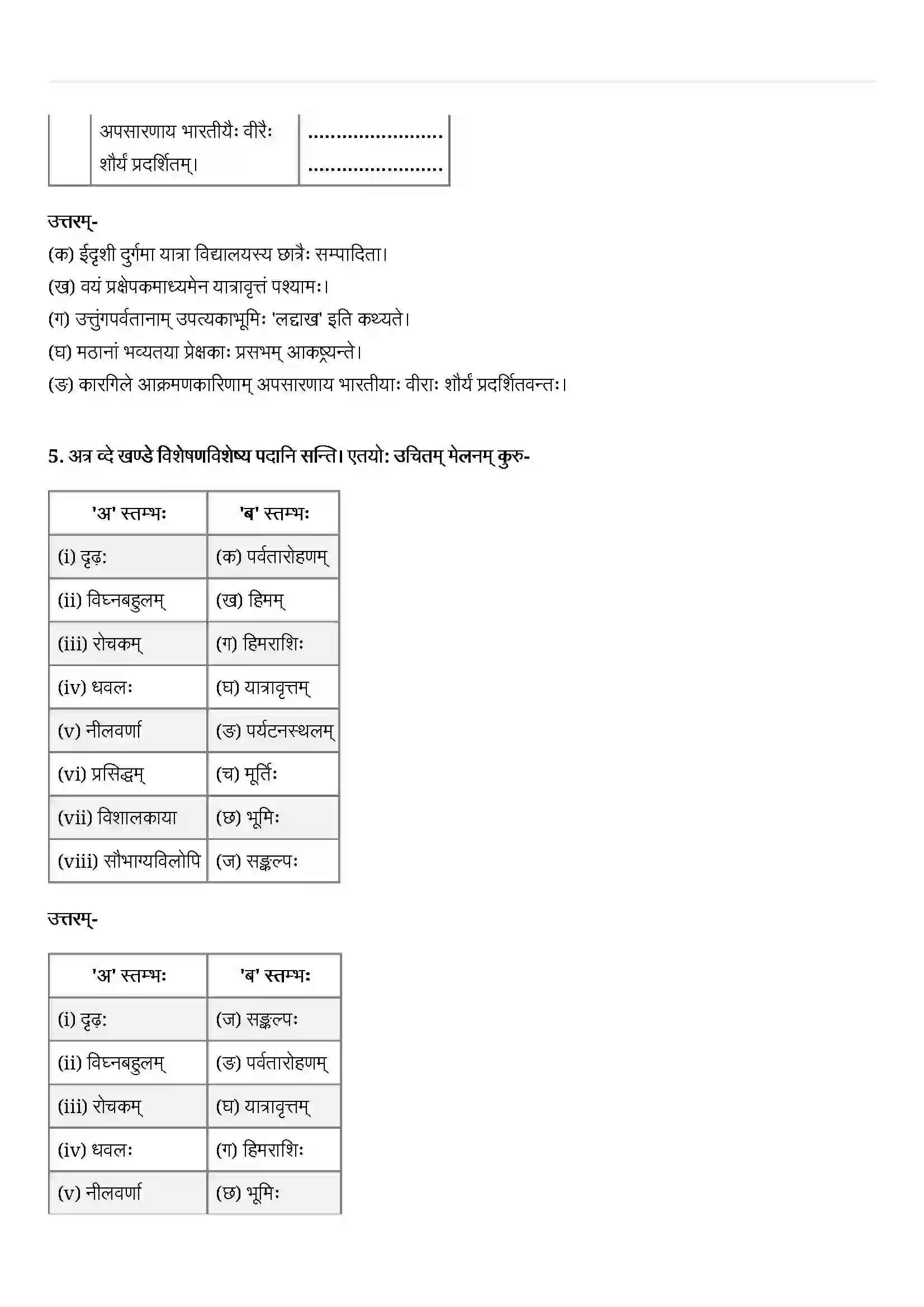 Bihar Board Class 12th Sanskrit (संस्कृत) Chapter 5 (अहो! राजते कीद्रीशीयं हिमानी) Solution 3