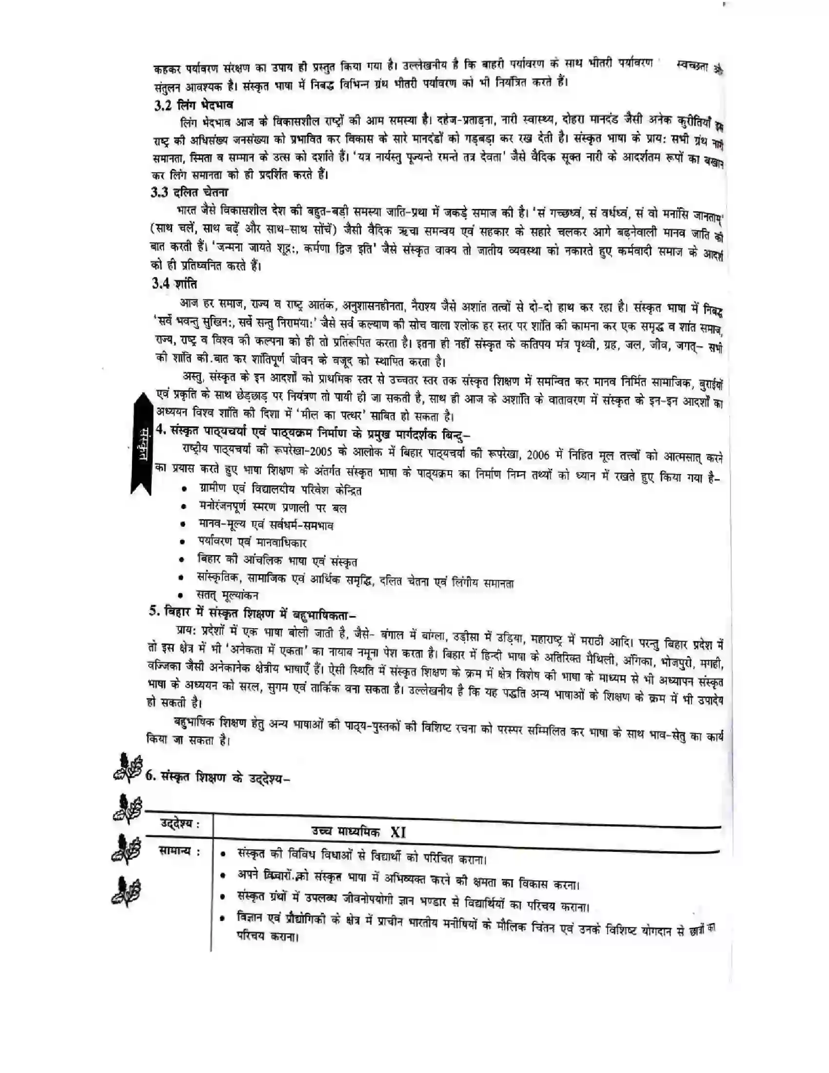 Bihar Board Class 11th 2025-26 Sanskrit Syllabus 2